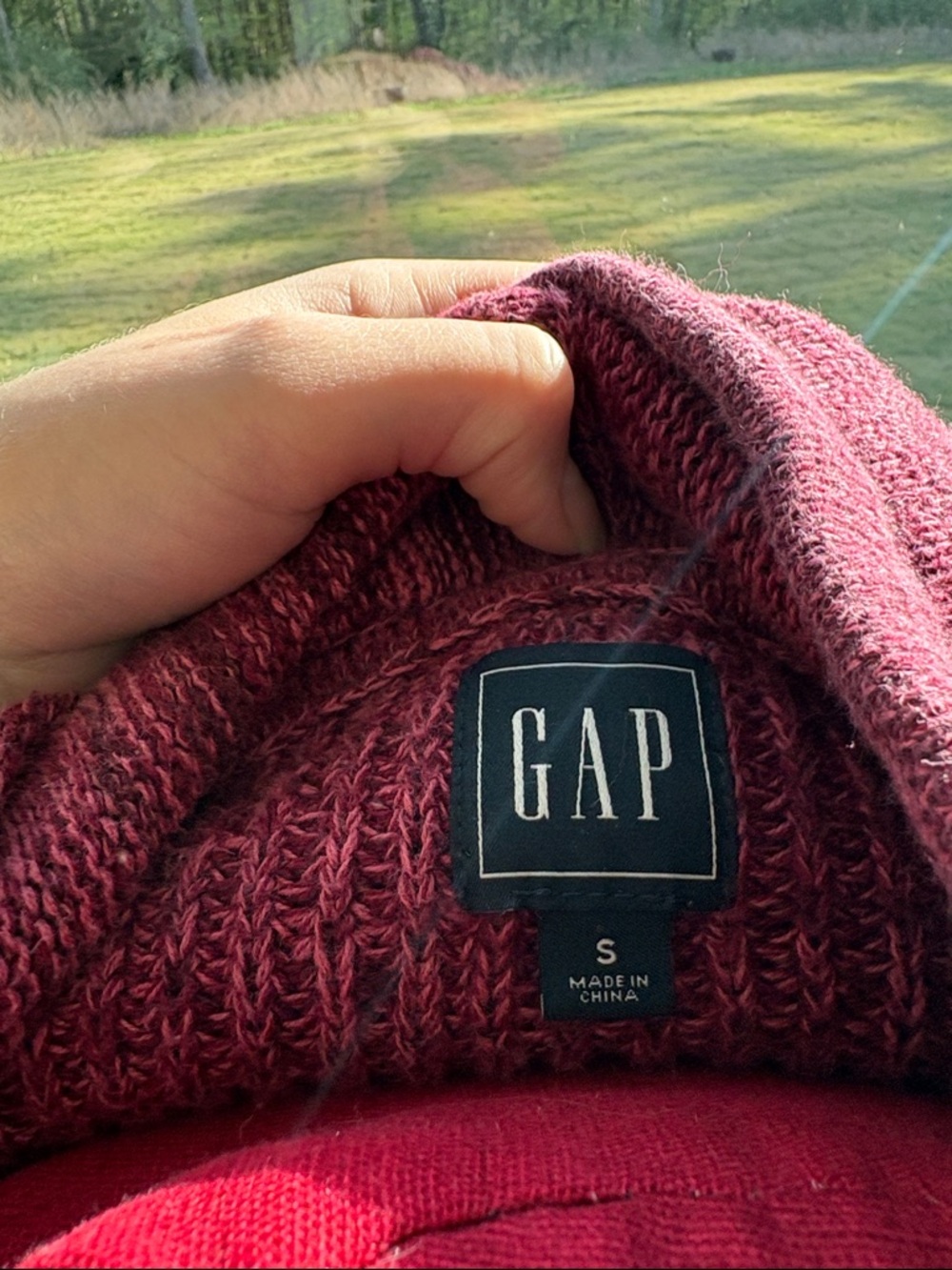 GAP Raspberry Cowl-Neck Knit Sweater - Picture 2 of 4